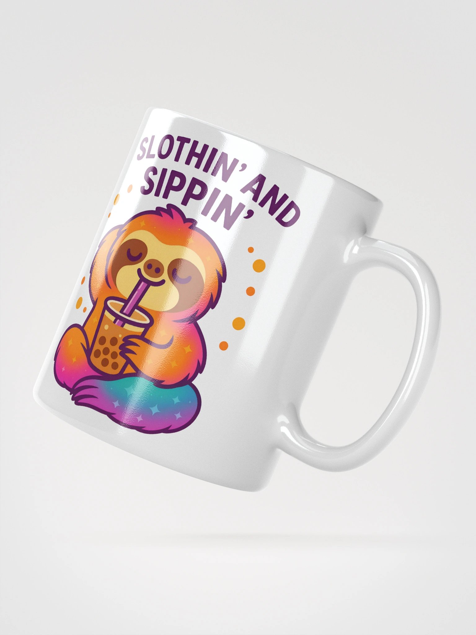 Slothin’ and Sippin’ Coffee Mug – Cute Bubble Tea Sloth Cup for Boba Lovers & Chill Vibes product image (2)