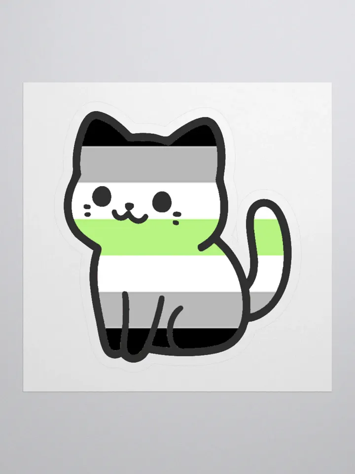 Agender Pride Kitty Sticker product image (1)