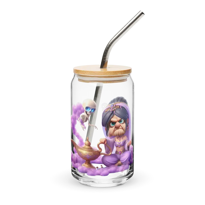 Dreamy & The Lamp 16 oz Glass w/ Lid & Straw product image (1)