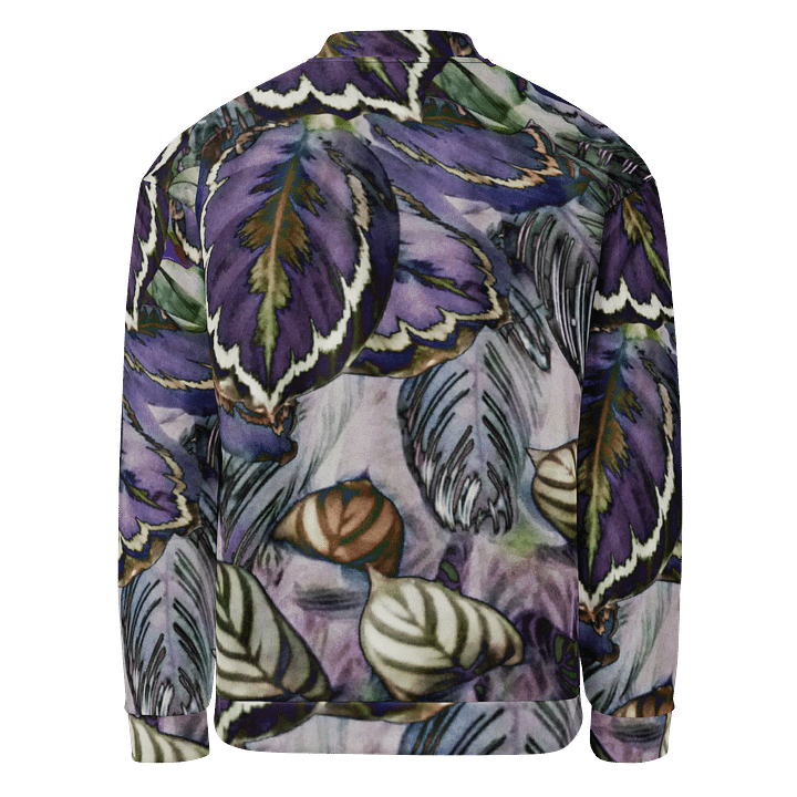 Purple Leaves Bomber Jacket product image (2)