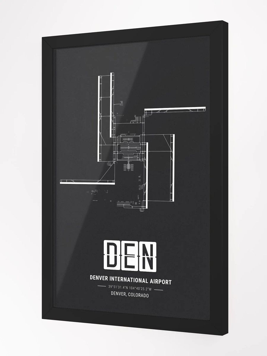 Framed Airport DEN Premium Map On Matt Paper product image (2)