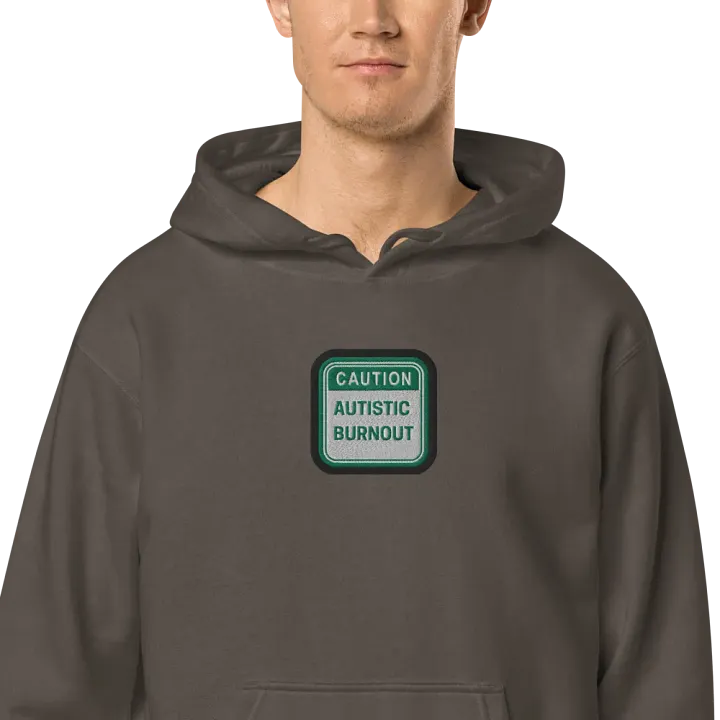 CAUTION: ASD BURNOUT embroidered pigment hoodie (green bubble design) product image (2)