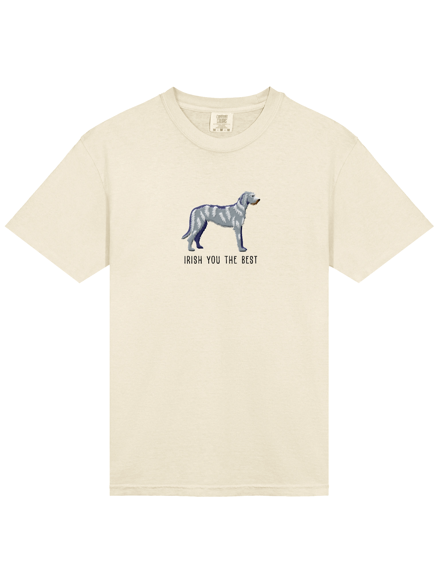 Irish You the Best T-Shirt(Embroidered) of an Irish Wolfhound(Gray) product image (43)