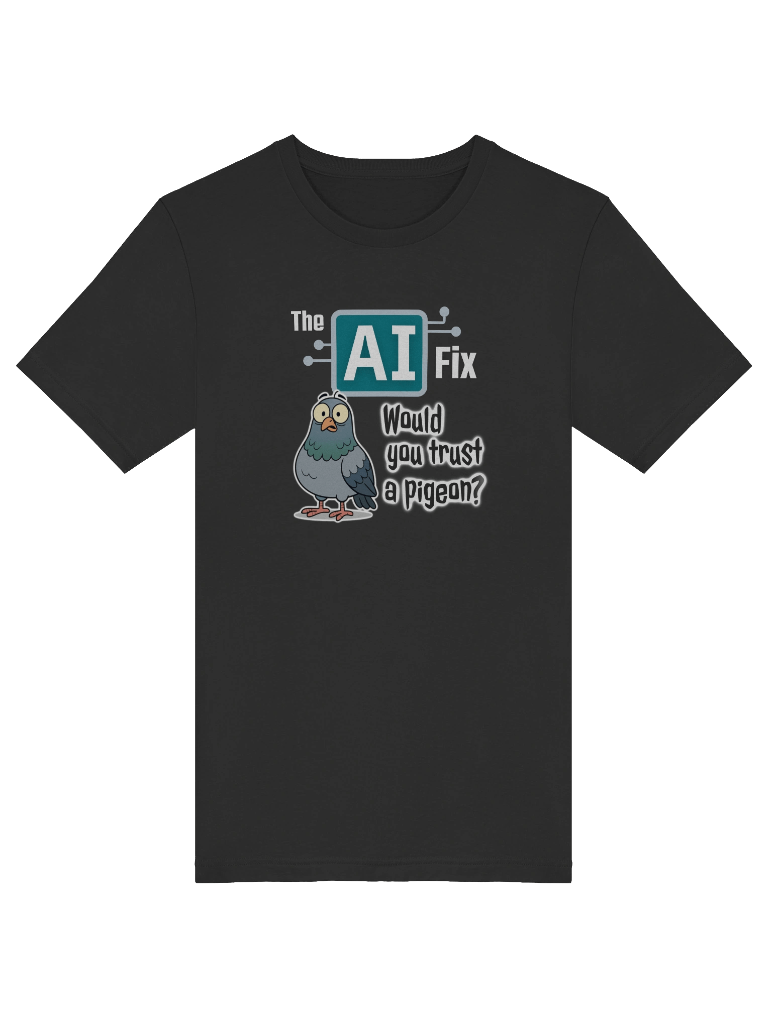 The AI Fix: Would you trust a pigeon? Unisex Supersoft T-Shirt product image (5)