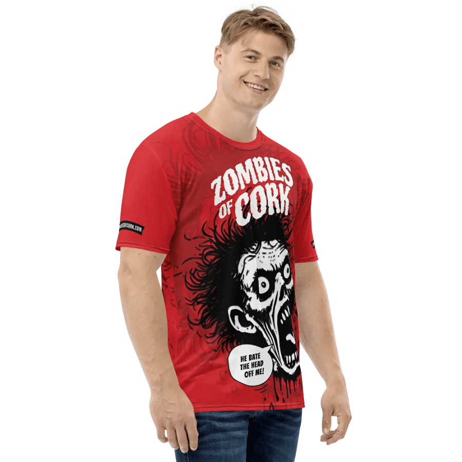 Zombie Floating Head Allover Print T-Shirt (Blood Red Version) product image (4)