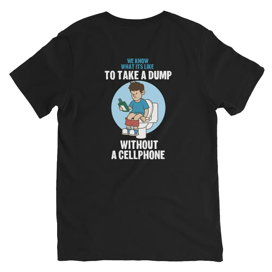 Cellphone V-Neck Black T-Shirt product image (3)