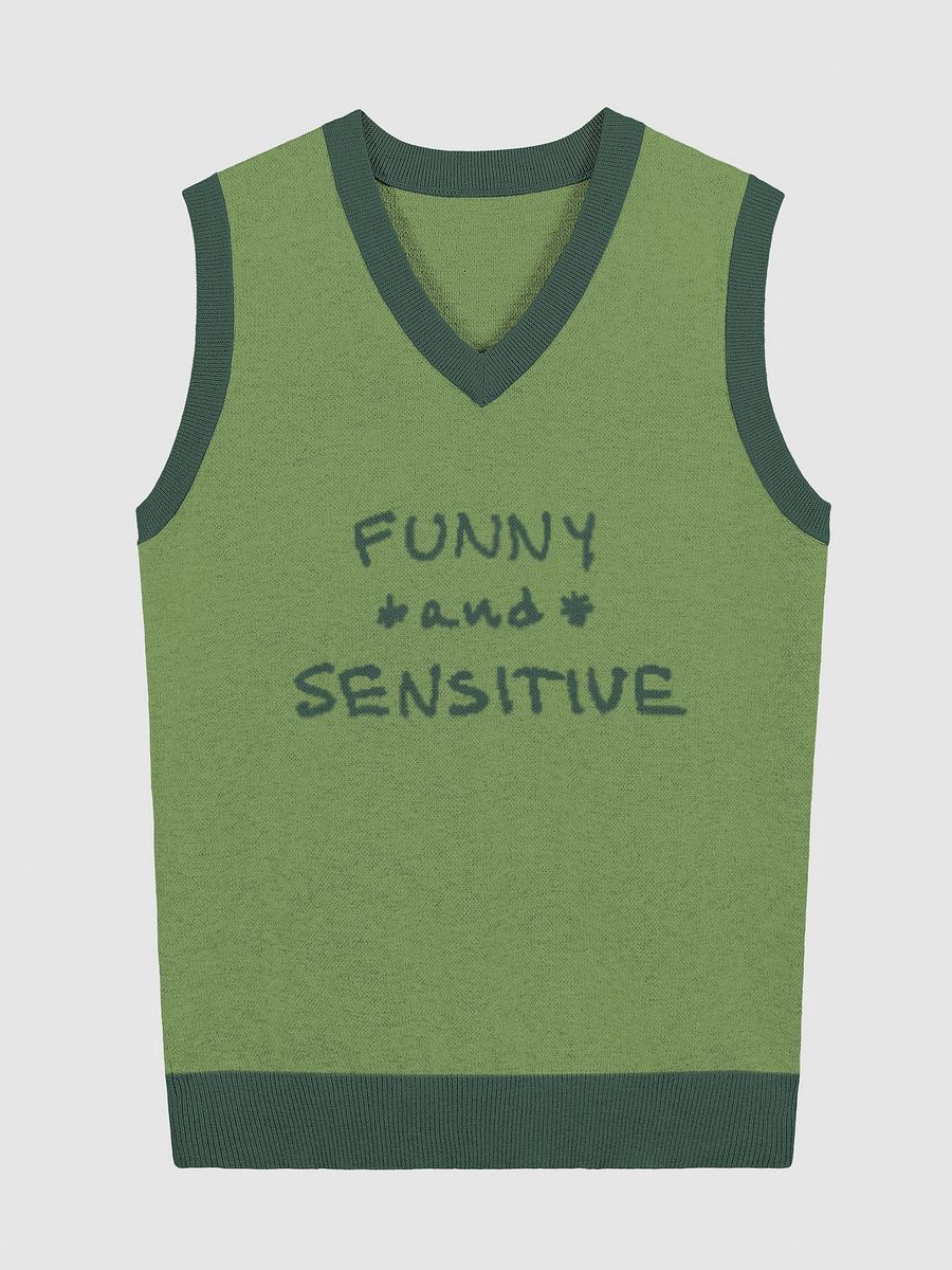 FUNNY *and* SENSITIVE (lg. design, duotone green) knitwear vest product image (1)