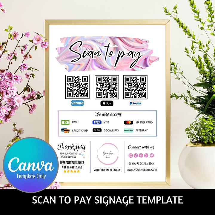 Emily - Scan To Pay QR Code Sign Template product image (1)
