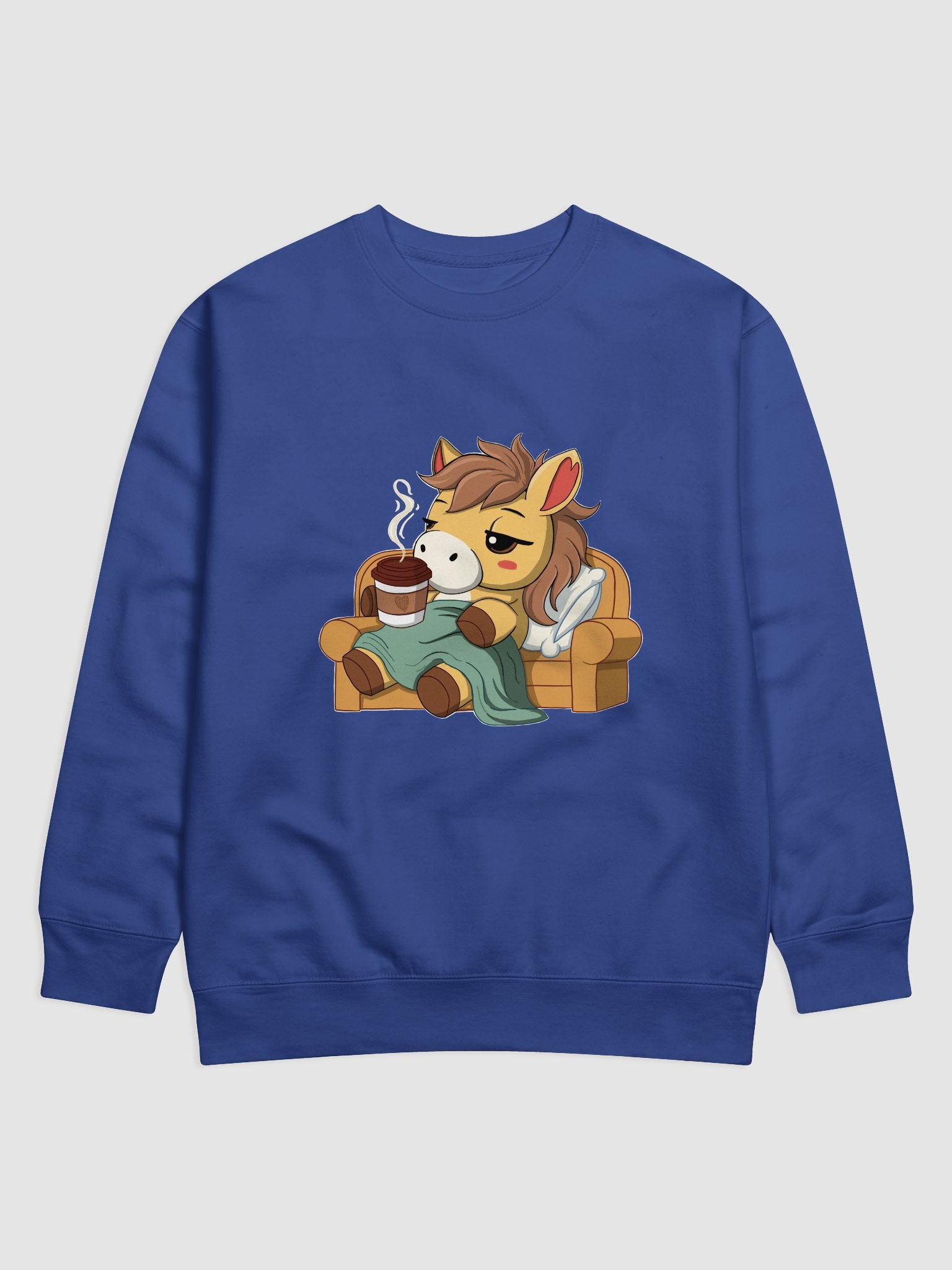 Cozy Waffles | Plush Horse in Blanket with Coffee | Relatable Introvert Tee product image (1)