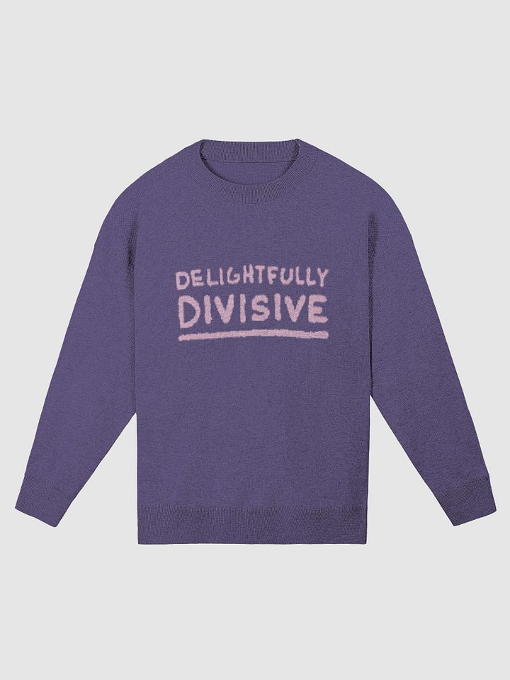 DELIGHTFULLY DIVISIVE (duotone purple design) relaxed knitwear crewneck product image (5)