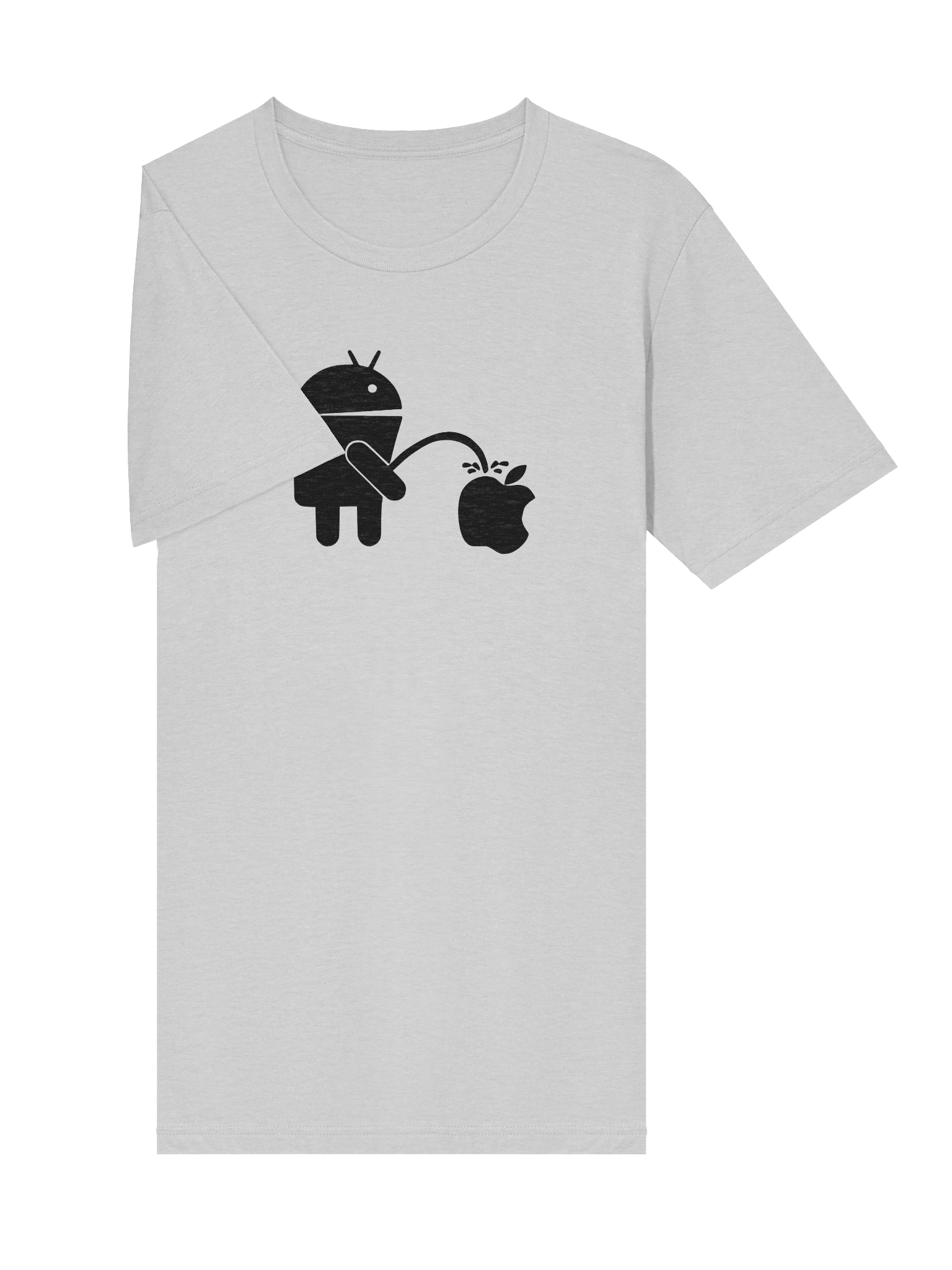 Android Peeing on Apple Logo T-Shirt product image (6)
