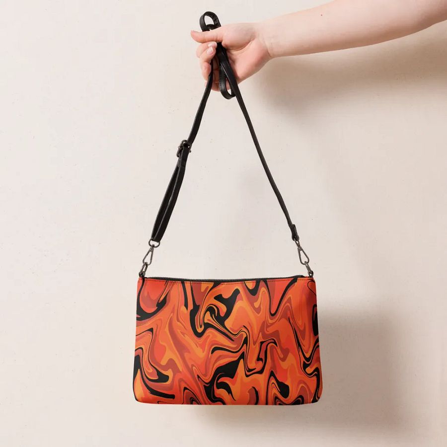 Orange Swirl Flip-Sided Faux Leather Crossbody Bag product image (7)