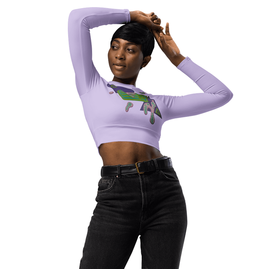 Shape Shenanigans Purple Long Sleeve Crop Top product image (4)