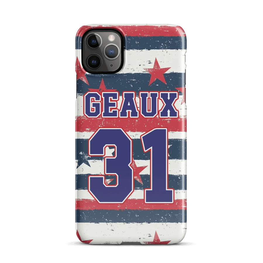 Geaux 31 Vintage Stars & Stripes iPhone Pattern Snap Case product image (46)