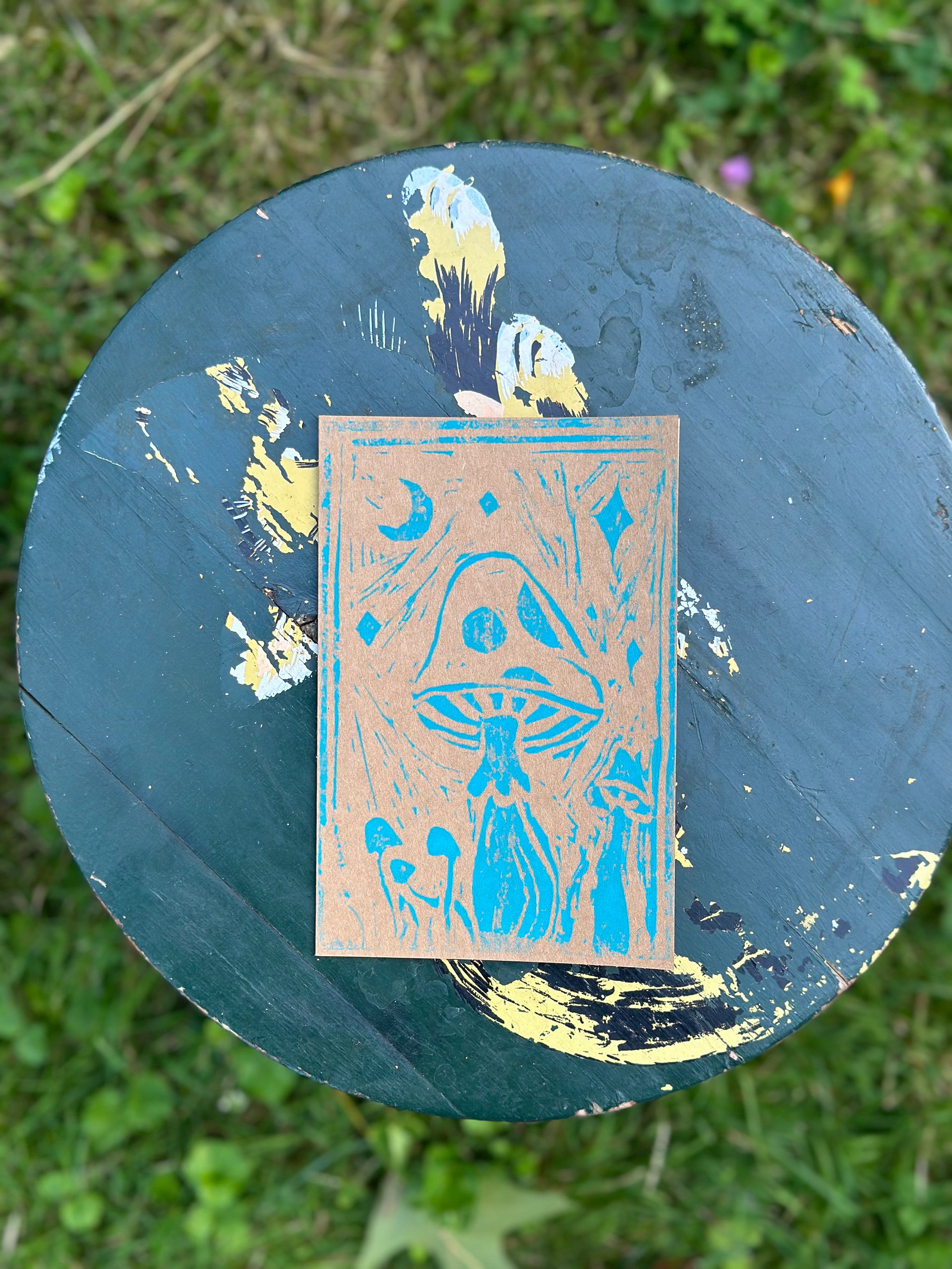 Mushroom Block Print Greeting Card (Blank) product image (4)