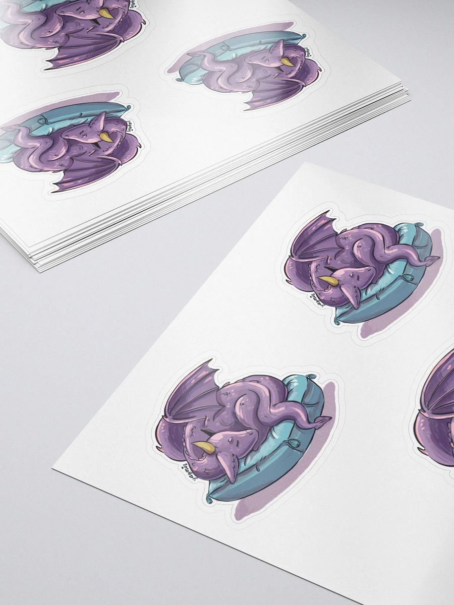 Young Dragon Sleeping on Pillow Sticker Set - Whimsical Fantasy Decals product image (5)