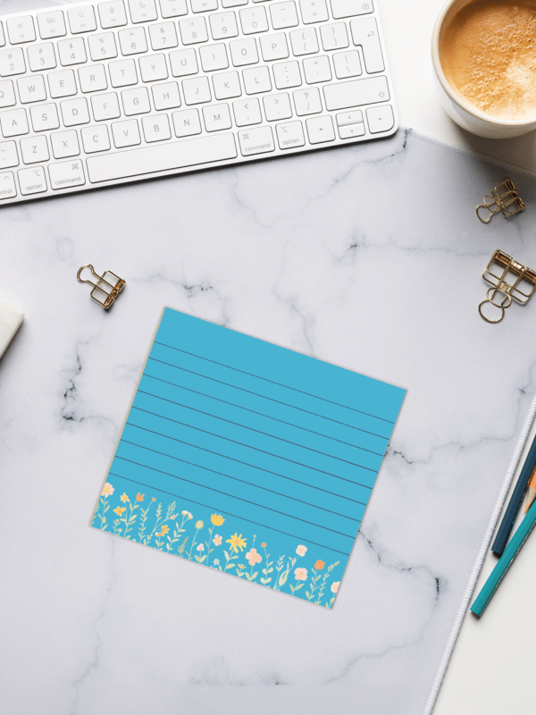 Spring Floral Lined Aqua Notepad product image (2)