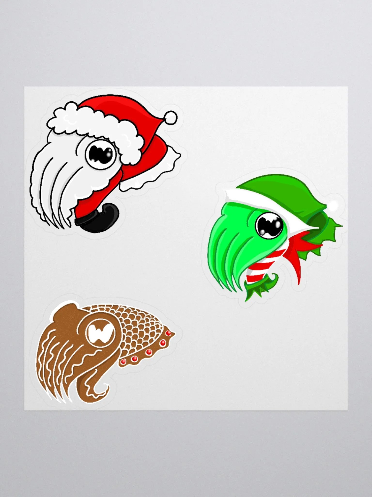 Santa Elf and Cookie Cuttlefish Sticker Mini Sheet product image (1)