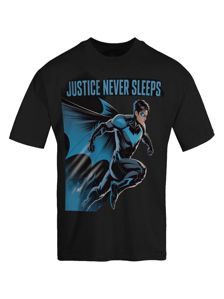 Nightwing Justice Never Sleeps Oversized Faded T-Shirt product image (1)