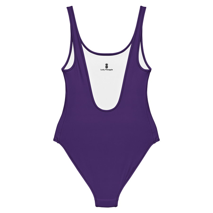 Dark Purple Solid Color Retro Inspired Women's One Piece Swimsuit product image (2)