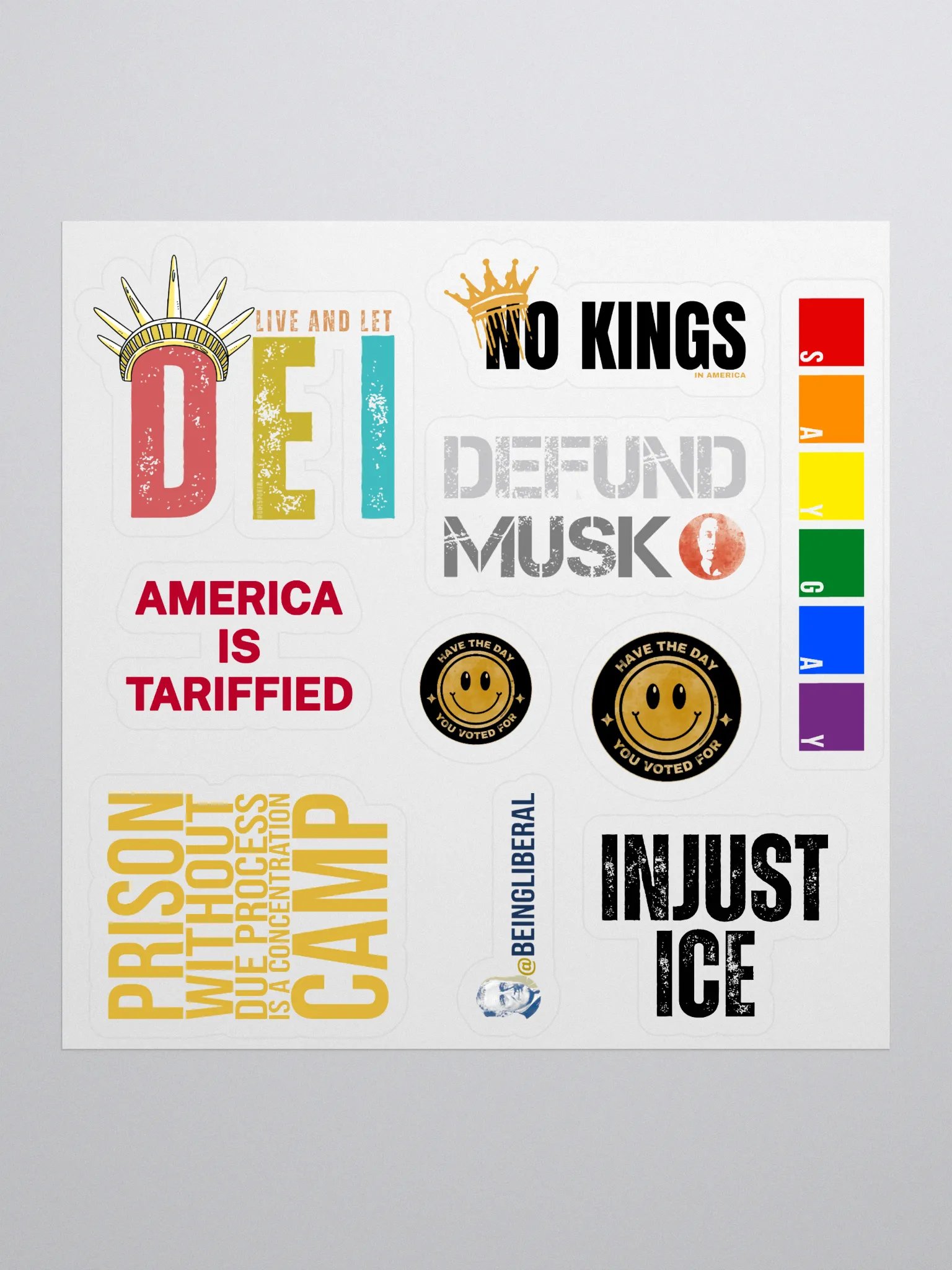 Democratic Political Smorgasbord Pack 1 Stickers - Being Liberal product image (1)