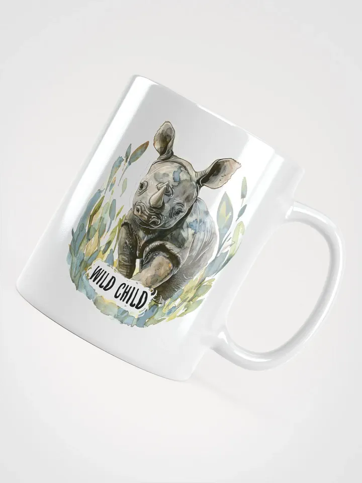 Wild Child Rhino White Glossy Mug product image (1)