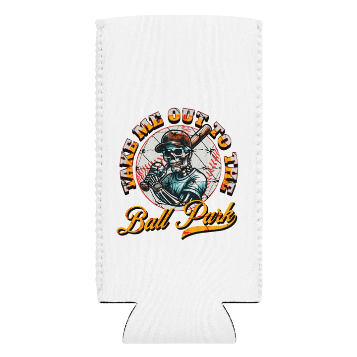 Take Me Out To The Ball Park Baseball Skeleton Slugger Can Cooler product image (2)