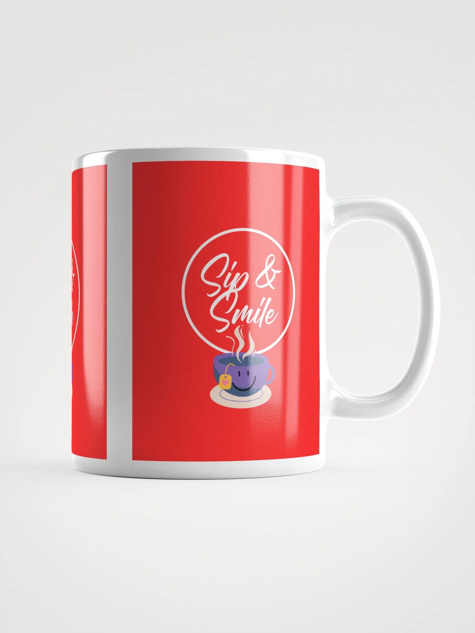 Sip & Smile White Glossy Mug product image (2)