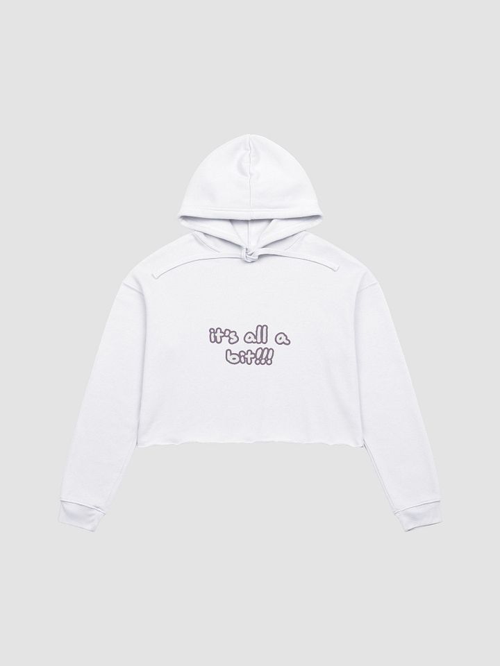 “It’s all a bit!!!” (lined design, #8D778F) fleece cropped hoodie product image (30)
