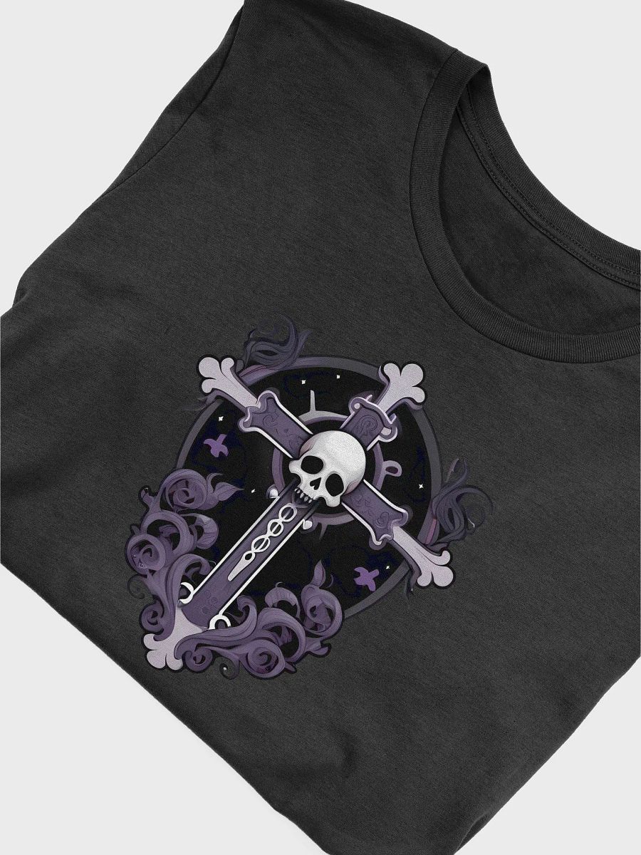 Gothic Cross With Skull Black and Purple T-shirt product image (4)