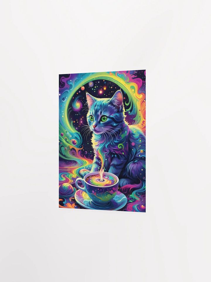 Psychedelic Cat with Cosmic Coffee Poster product image (5)