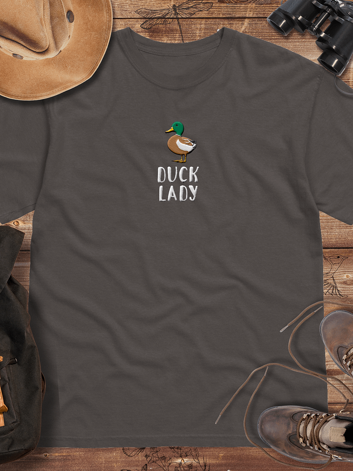 Duck Lady Embroidered T-Shirt, Mallard Duck Shirt, Farm Life Aesthetic, Cute Nature Lover Gift, Cottagecore Clothing product image (1)