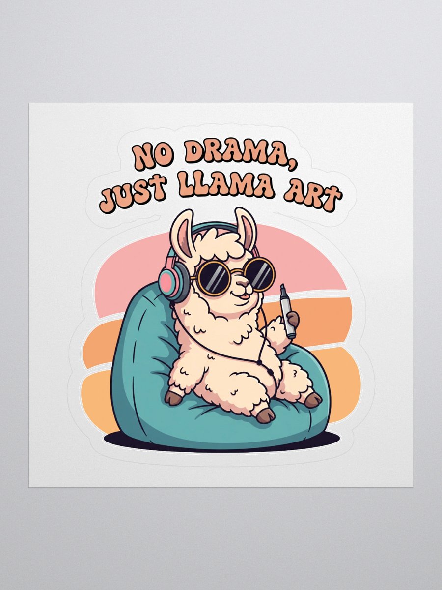 Chill Llama with Marker Kiss Cut Sticker product image (1)
