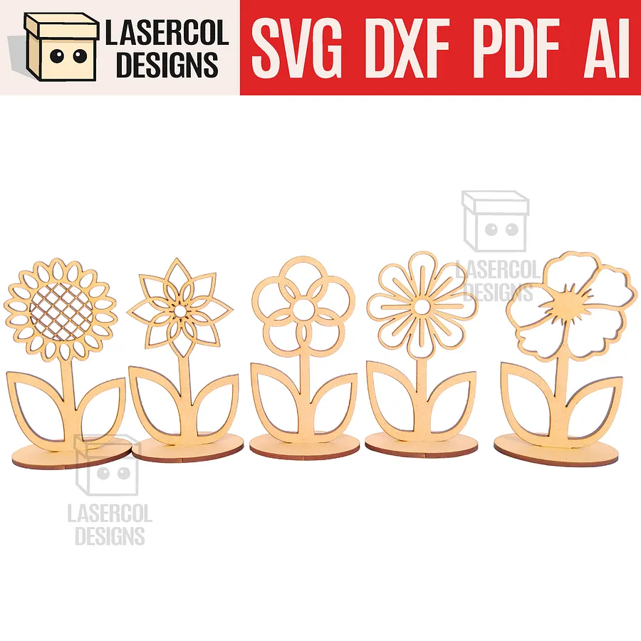 Flowers Bundle (Set 1-2-3-4) - Laser Cut Files product image (4)