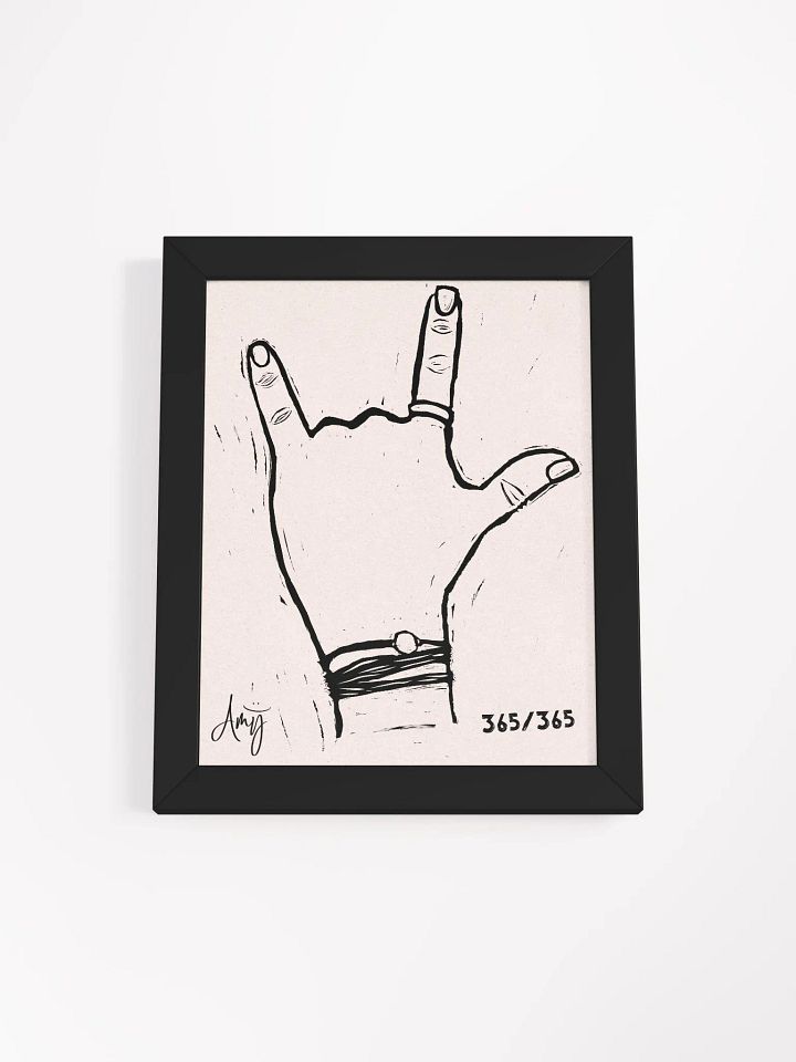 Linocut I Love You Art product image (2)