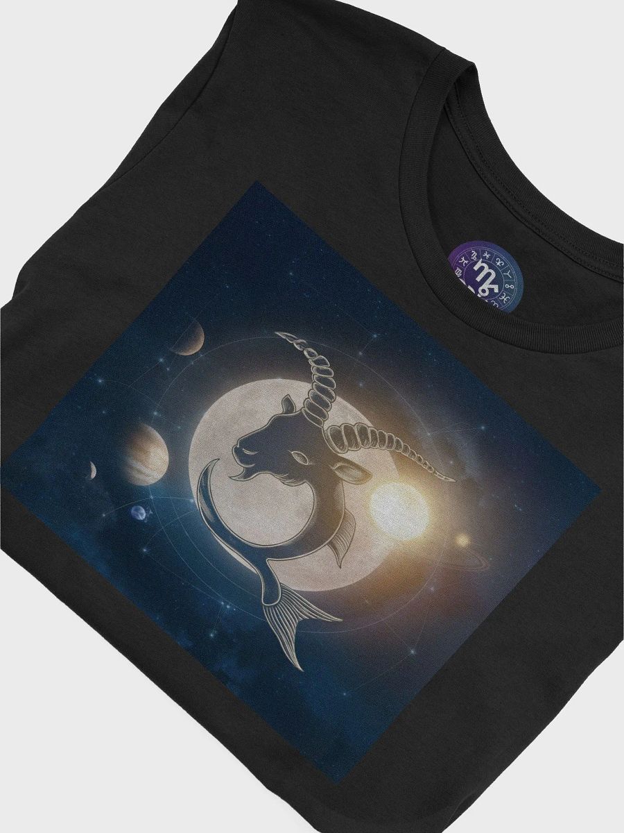 Unisex Capricorn Zodiac T-Shirt - Radiant Sea-Goat with Celestial Design, Astrology Gift product image (7)