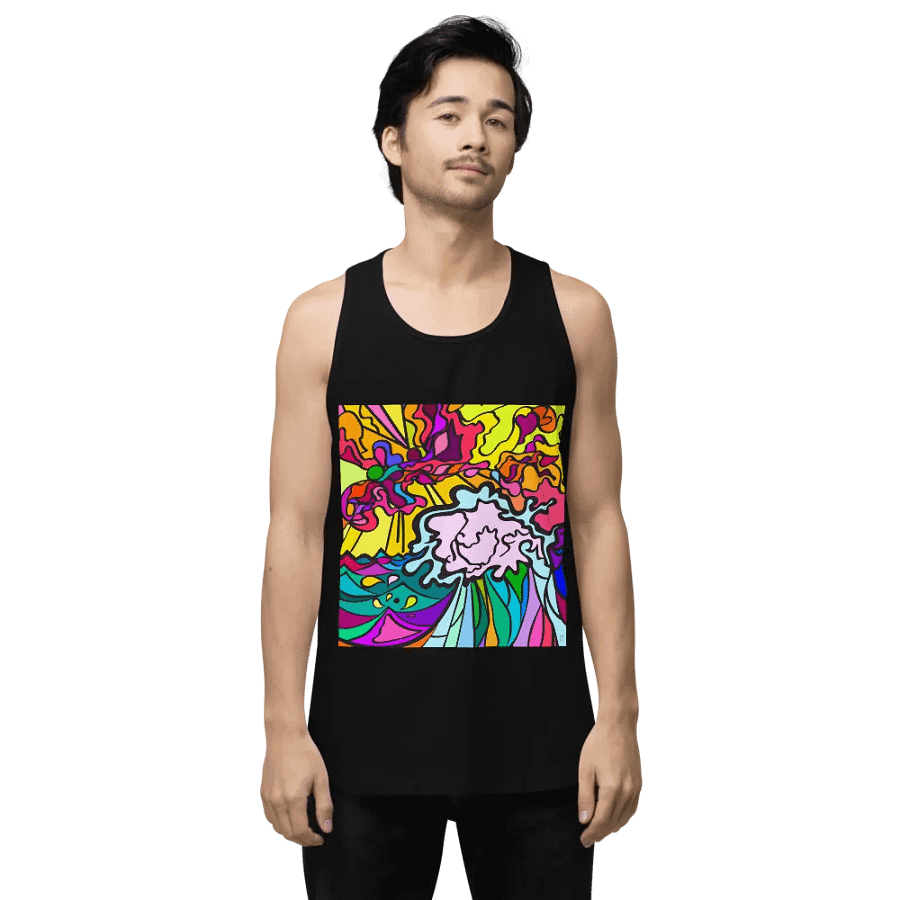 Vibrant Swirls Men's Tank Top - Wave at Sunset product image (8)