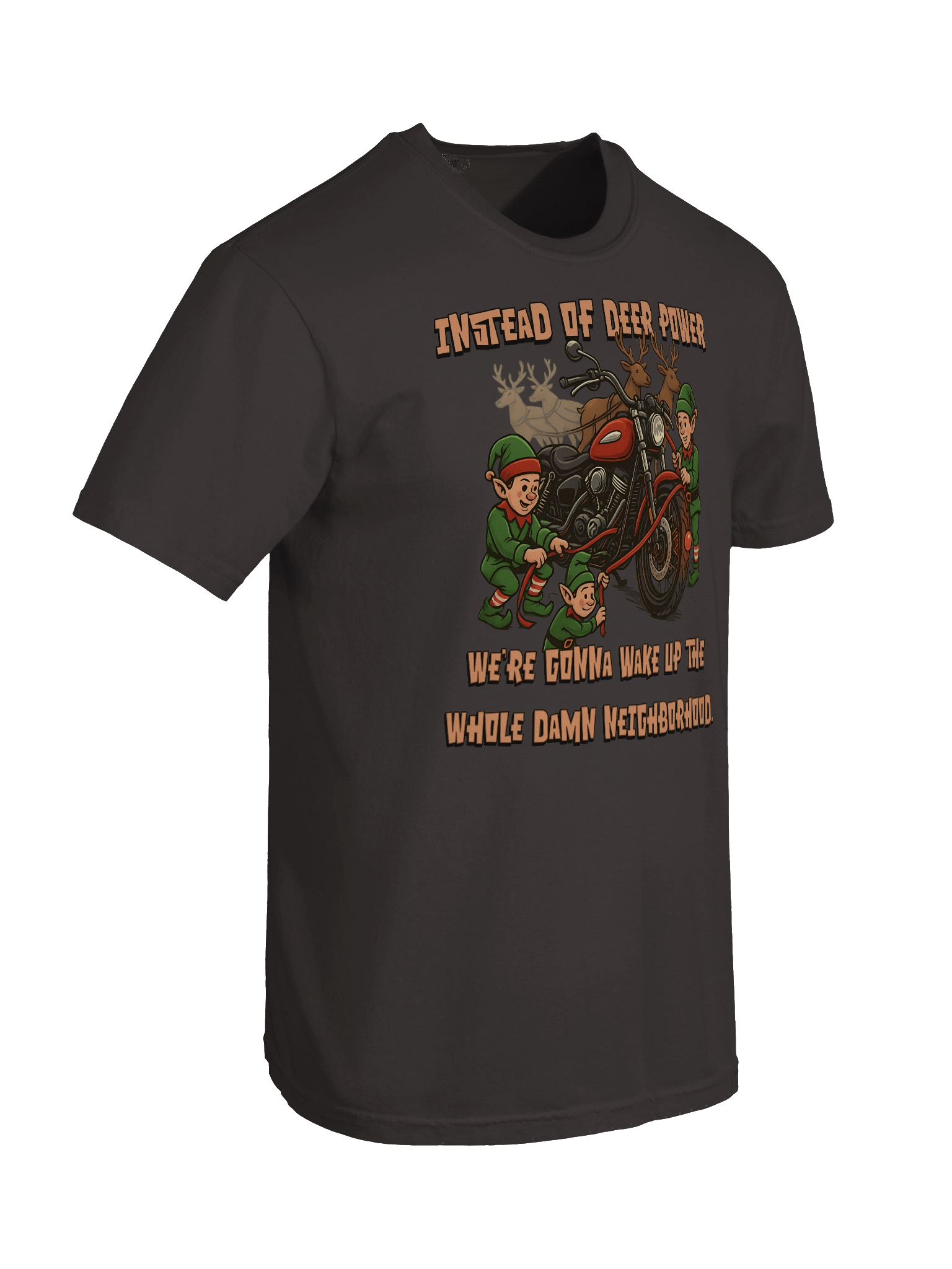 Throttle & Iron “Reindeer Power” Holiday Tee — Neighborhood Edition product image (72)