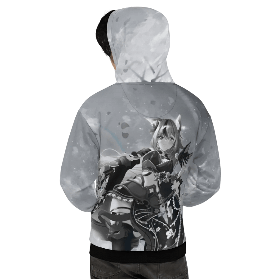 Samurai Artwork Custom all over hoodie B&W product image (9)