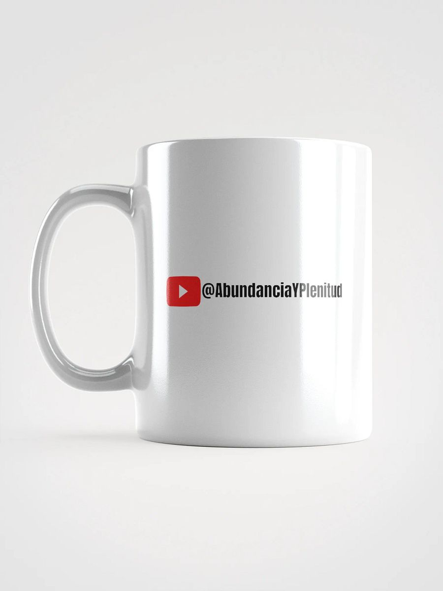 Taza blanca brillante con Llave Cuántica del Dinero product image (17)