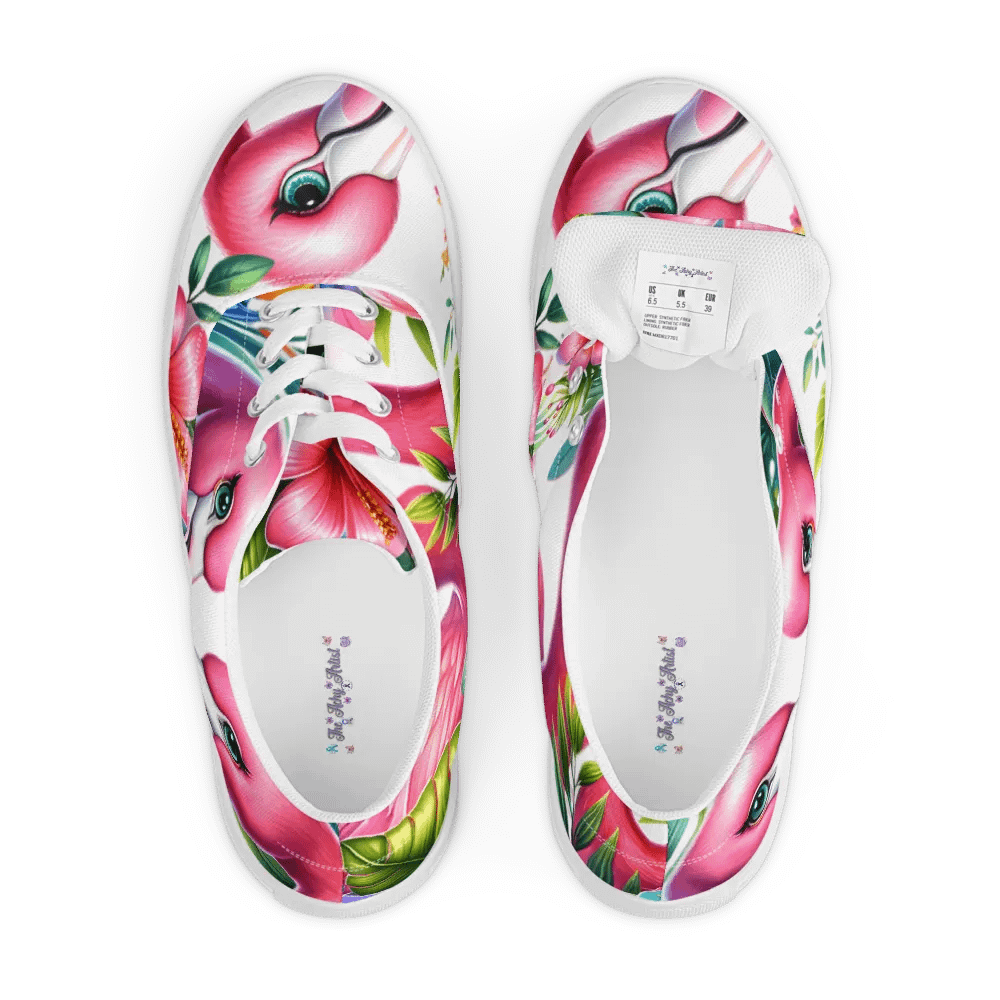 Tropical Flamingo Love Lace-Up Shoes product image (6)
