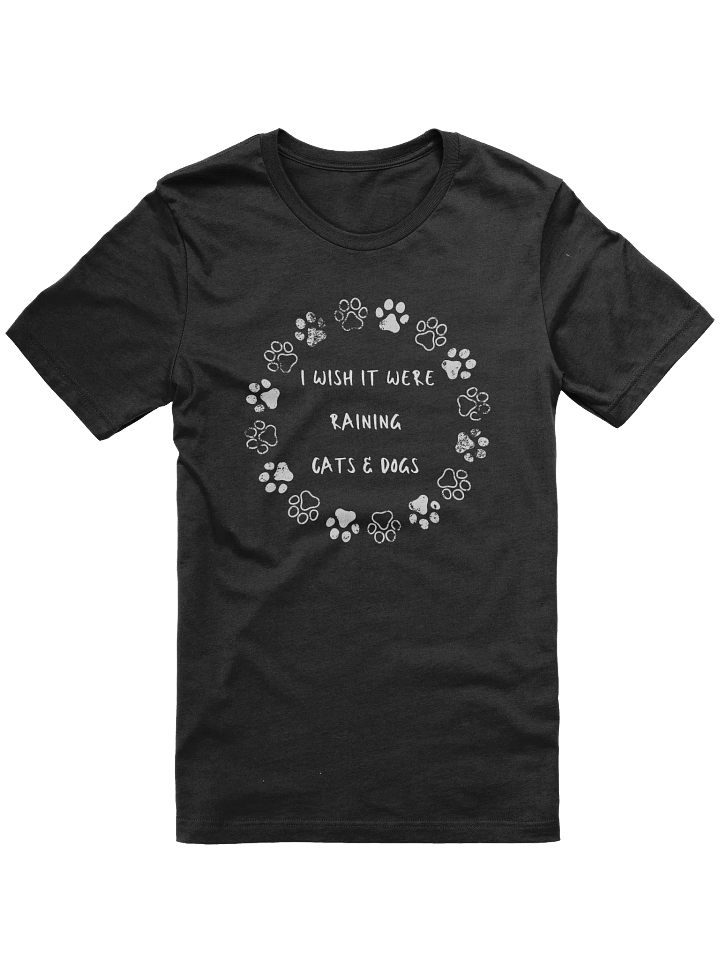 Raining cats and dogs, paw print, funny pun, cute joke, unisex TShirt product image (1)