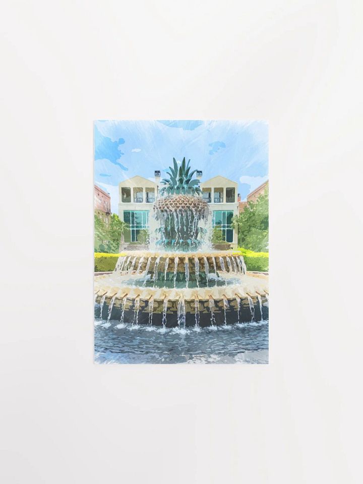 Charleston Pineapple Fountain Watercolor Poster product image (4)