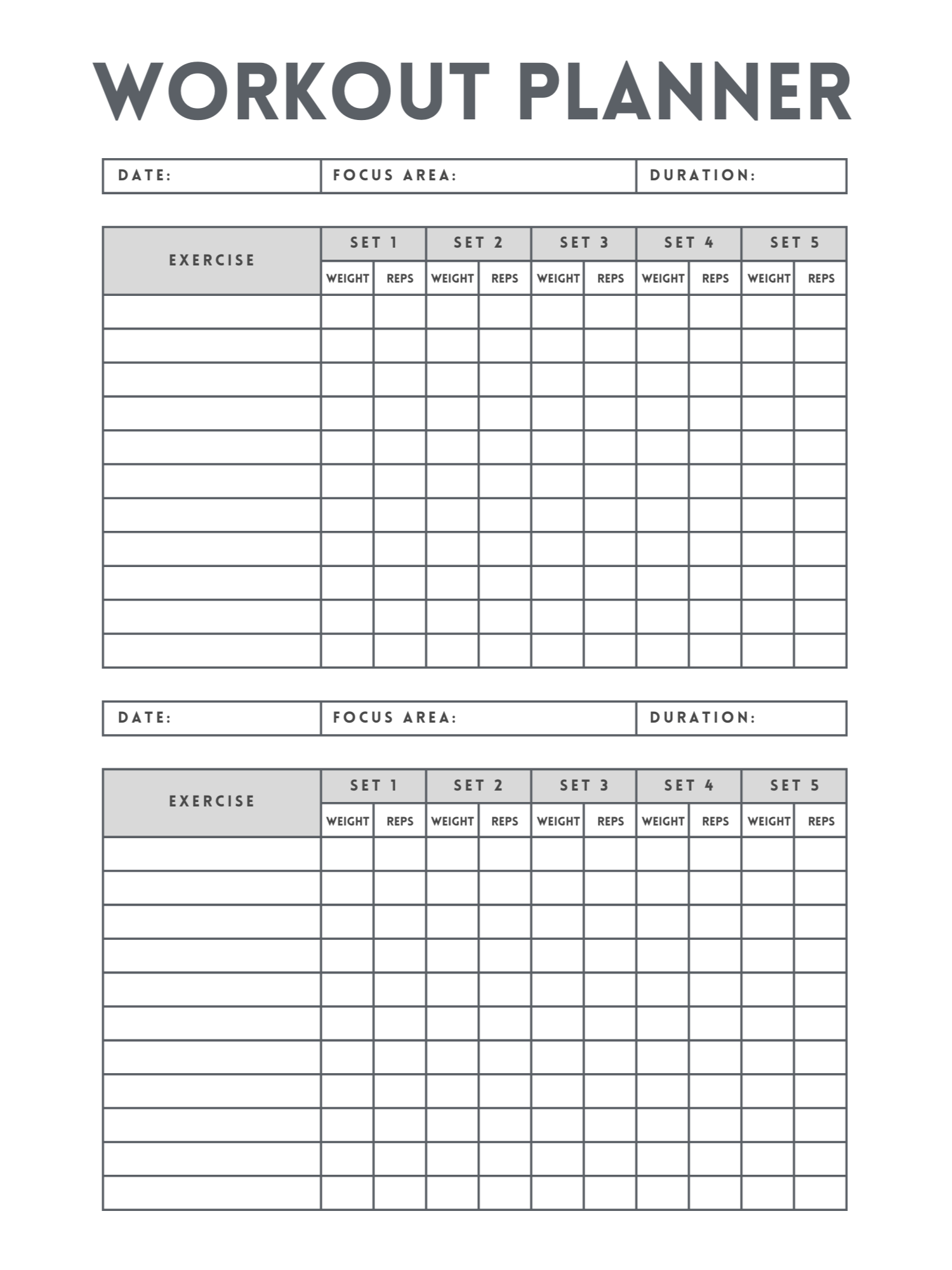 Workout Logbook Exercise Tracker Fitness Log Training Journal Workout Planner product image (1)