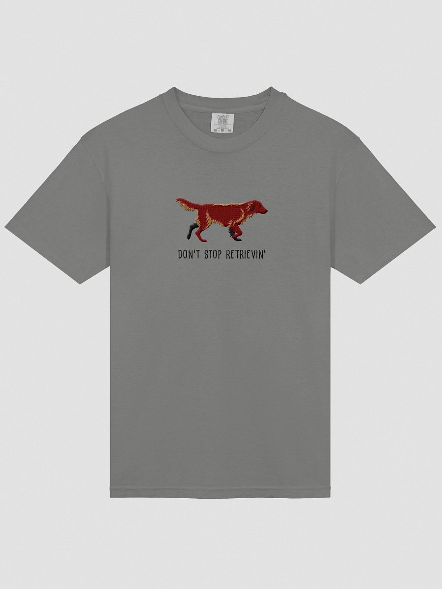 Don't Stop Retrievin' T-Shirt(Embroidered) of a Flat-Coated Retriever(Chocolate) product image (14)
