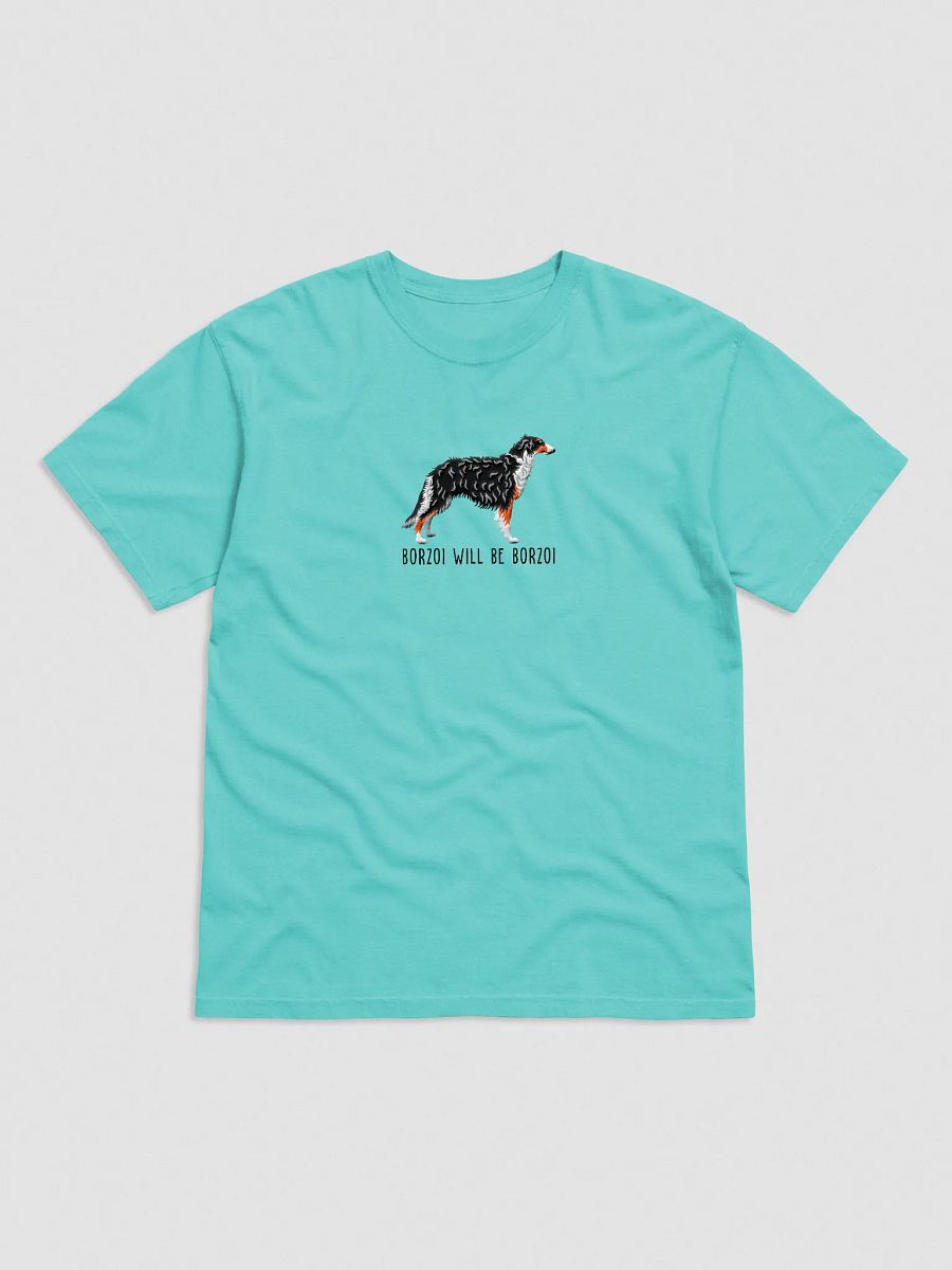 Borzoi Will Be Borzoi T-Shirt(Embroidered) of a Borzoi(Tricolor) product image (17)