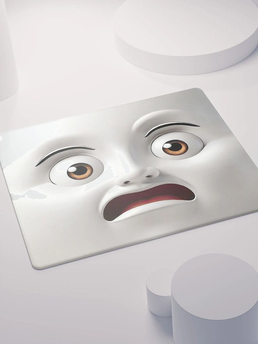 Surprised Expression Premium Mouse Pad: Bring a Playful Vibe to Your Workspace! product image (4)