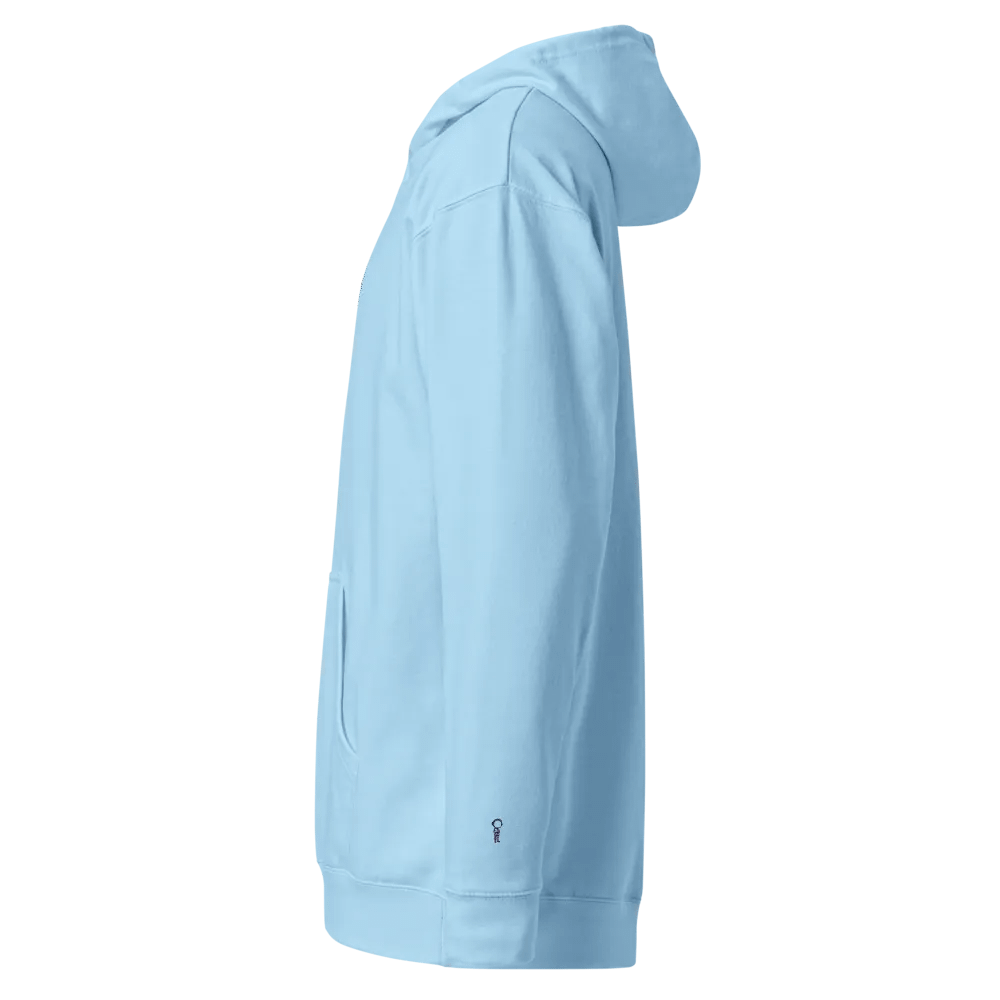 MARS CITY LIFEYSTYLE 8824 BLACK OUTLINE CIRCLE ASTRONAUT LOGO ON BACK HOODIE IN 6 LIGHT COLORS product image (3)