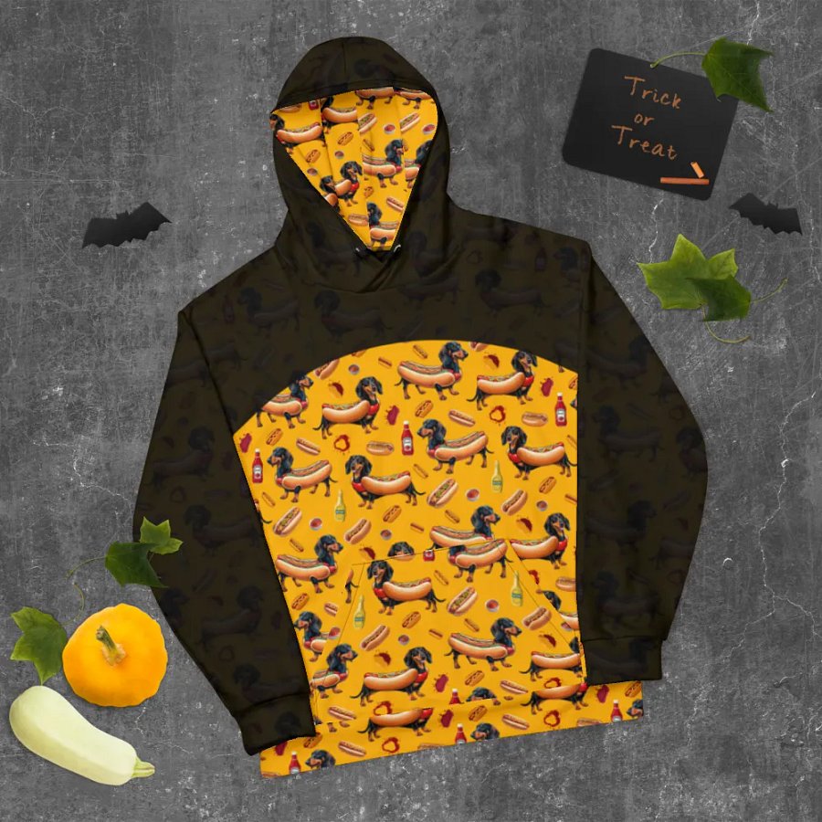 Dachshund Delight All-Over Hoodie (Obsidian) product image (9)