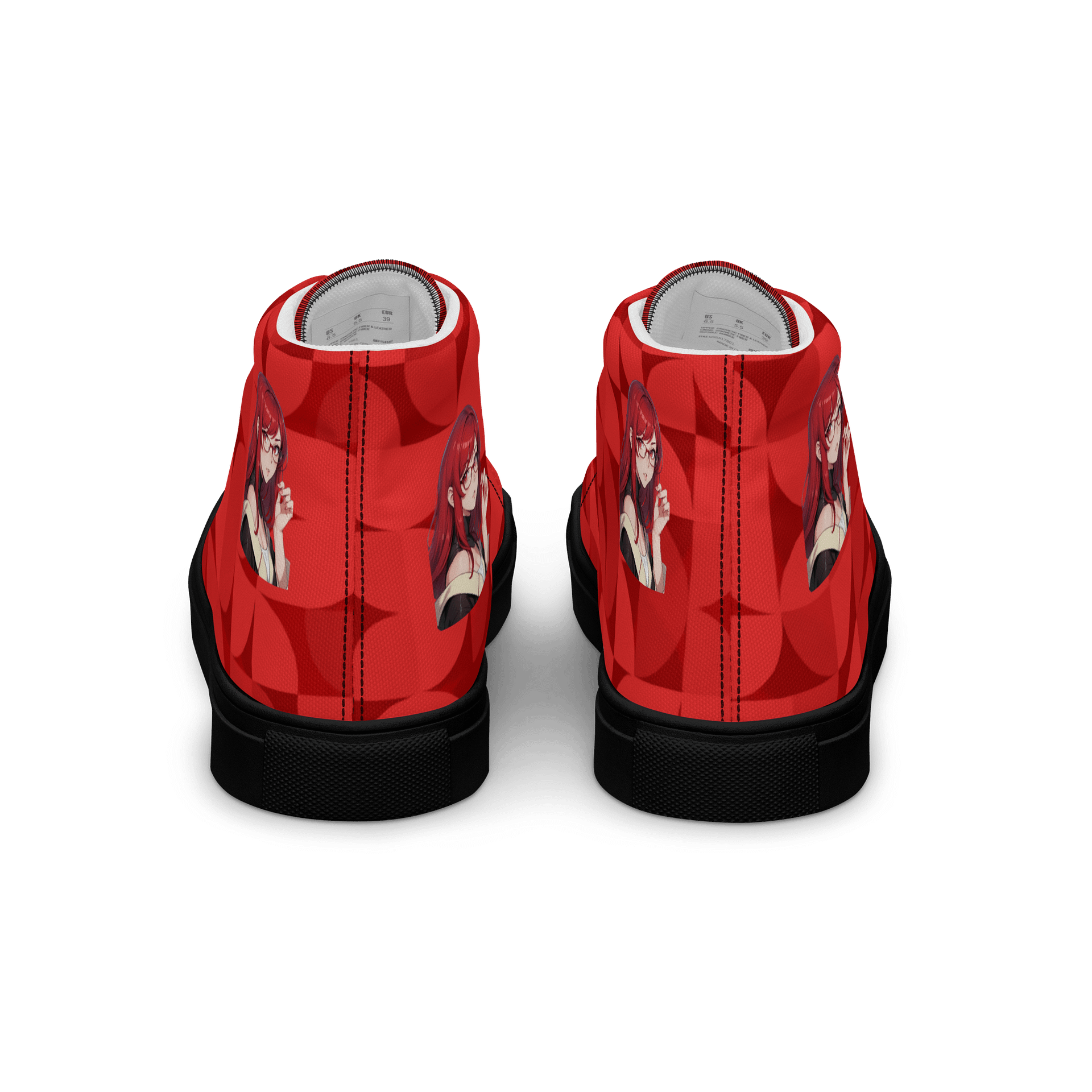 (Red WAIFU) K Women's High Top Canvas Shoes product image (4)
